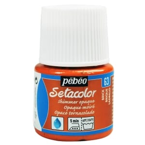 Pebeo Setacolor Shimmer Opaque Fabric Paint 45 ml - Brick Red