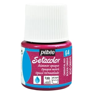 Pebeo Setacolor Shimmer Opaque Fabric Paint 45 ml - Oriental Red