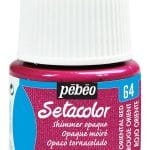 Pebeo Setacolor Shimmer Opaque Fabric Paint 45 ml - Oriental Red