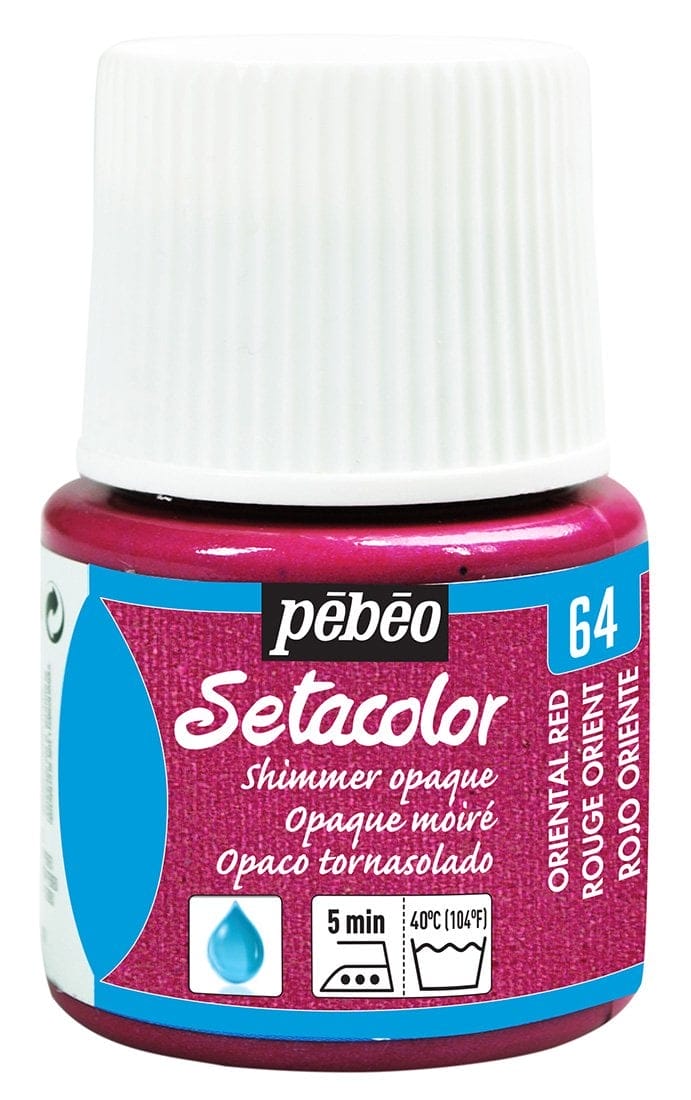 Pebeo Setacolor Shimmer Opaque Fabric Paint 45 ml - Oriental Red 295064 10058 Pebeo Setacolor Shimmer Opaque Fabric Paint 45 ml - Oriental Red