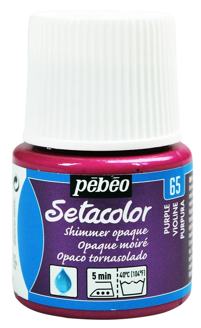 Pebeo Setacolor Shimmer Opaque Fabric Paint 45 ml - Purple 295065 9210 Pebeo Setacolor Shimmer Opaque Fabric Paint 45 ml - Purple