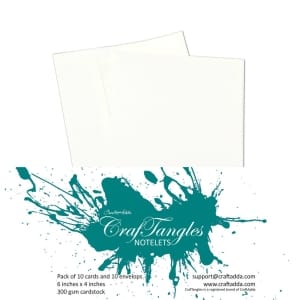 CrafTangles Notelets (Card bases and coordinating envelopes) - Textured White (10 pcs)