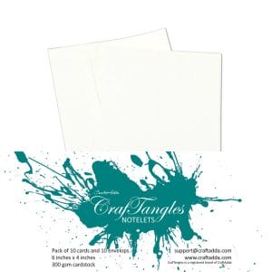 CrafTangles Notelets (Card bases and coordinating envelopes) - Textured White (10 pcs)