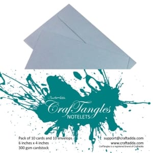 CrafTangles Notelets (Card bases and coordinating envelopes) - Silver (10 pcs)