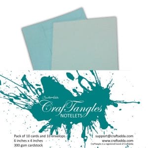 CrafTangles Notelets (Card bases and coordinating envelopes) - Baby Blue (10 pcs)