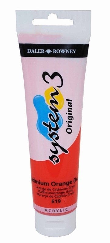 Daler Rowney System 3 Original Acrylic 150 ml - Cadmium Orange Hue system3 original acrylic colour 150ml cadmium orange hue Daler Rowney System 3 Original Acrylic 150 ml - Cadmium Orange Hue