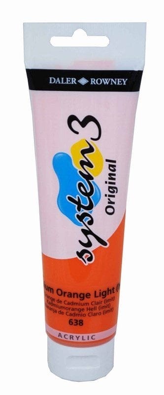 Daler Rowney System 3 Original Acrylic 150 ml - Cadmium Orange Light Hue