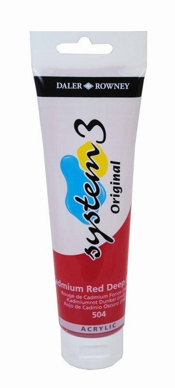 Daler Rowney System 3 Original Acrylic 150 ml - Cadmium Red Deep Hue