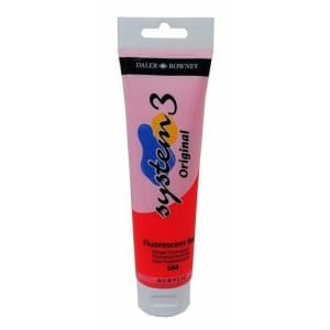 Daler Rowney System 3 Original Acrylic 150 ml - Fluorescent Red