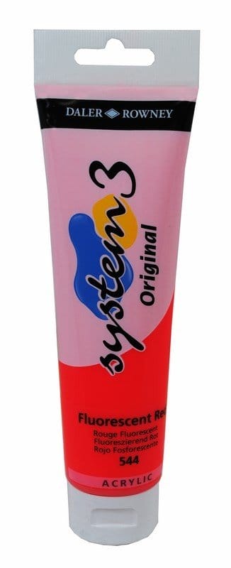 Daler Rowney System 3 Original Acrylic 150 ml - Fluorescent Red