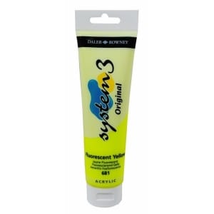 Daler Rowney System 3 Original Acrylic 150 ml - Fluorescent Yellow