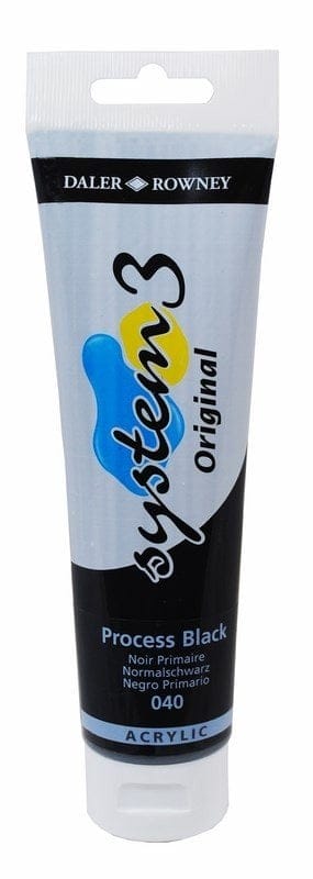 Daler Rowney System 3 Original Acrylic 150 ml - Process Black system3 original acrylic colour 150ml process black Daler Rowney System 3 Original Acrylic 150 ml - Process Black