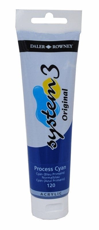 Daler Rowney System 3 Original Acrylic 150 ml - Process Cyan system3 original acrylic colour 150ml process cyan Daler Rowney System 3 Original Acrylic 150 ml - Process Cyan