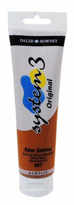 Daler Rowney System 3 Original Acrylic 150 ml - Raw Sienna system3 original acrylic colour 150ml raw sienna Daler Rowney System 3 Original Acrylic 150 ml - Raw Sienna