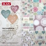 Ilan 12 by 12 Paper Pack - Hearts and Doilies (Set of 6 sheets)