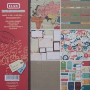 Ilan 12 by 12 Paper Pack - World Travel (Set of 6 sheets)