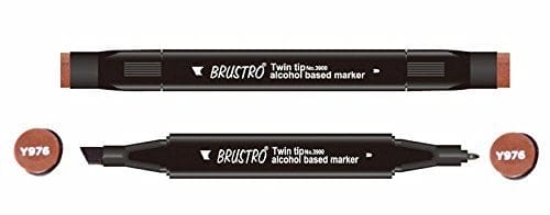 Brustro Twin Tip Alcohol Based Marker - Bitter Chocolate brustro bitter chocolate Brustro Twin Tip Alcohol Based Marker - Bitter Chocolate