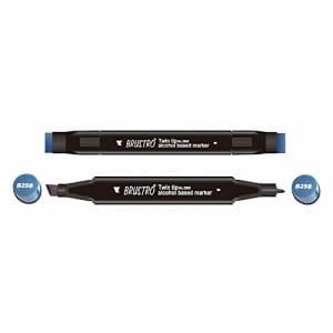 Brustro Twin Tip Alcohol Based Marker - Blue Black