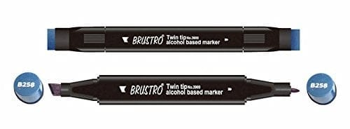 Brustro Twin Tip Alcohol Based Marker - Blue Black brustro blue black Brustro Twin Tip Alcohol Based Marker - Blue Black