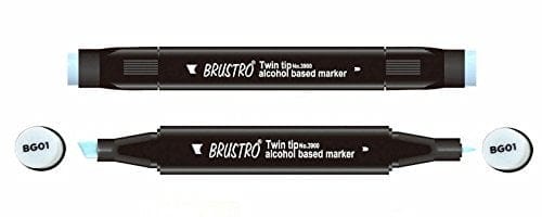 Brustro Twin Tip Alcohol Based Marker - Blue Grey 1 brustro blue grey 01 Brustro Twin Tip Alcohol Based Marker - Blue Grey 1