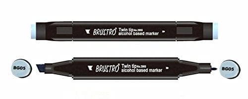 Brustro Twin Tip Alcohol Based Marker - Blue Grey 5 brustro blue grey 05 Brustro Twin Tip Alcohol Based Marker - Blue Grey 5