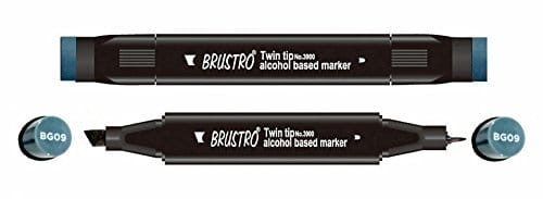 Brustro Twin Tip Alcohol Based Marker - Blue Grey 9 brustro blue grey 09 Brustro Twin Tip Alcohol Based Marker - Blue Grey 9