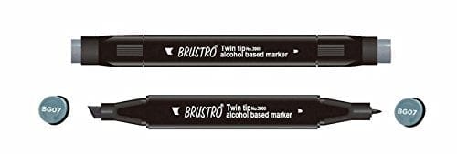 Brustro Twin Tip Alcohol Based Marker - Blue Grey 7 brustro blue grey 7 Brustro Twin Tip Alcohol Based Marker - Blue Grey 7