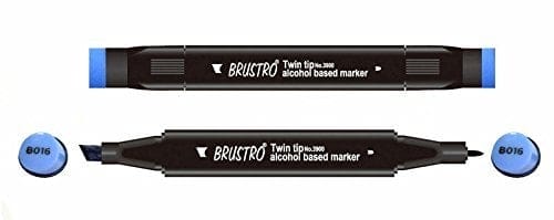 Brustro Twin Tip Alcohol Based Marker - Brilliant Blue brustro brilliant blue Brustro Twin Tip Alcohol Based Marker - Brilliant Blue