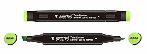 Brustro Twin Tip Alcohol Based Marker - Bud Green brustro bud green Brustro Twin Tip Alcohol Based Marker - Bud Green