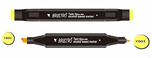 Brustro Twin Tip Alcohol Based Marker - Canaria Yellow brustro canaria yellow Brustro Twin Tip Alcohol Based Marker - Canaria Yellow