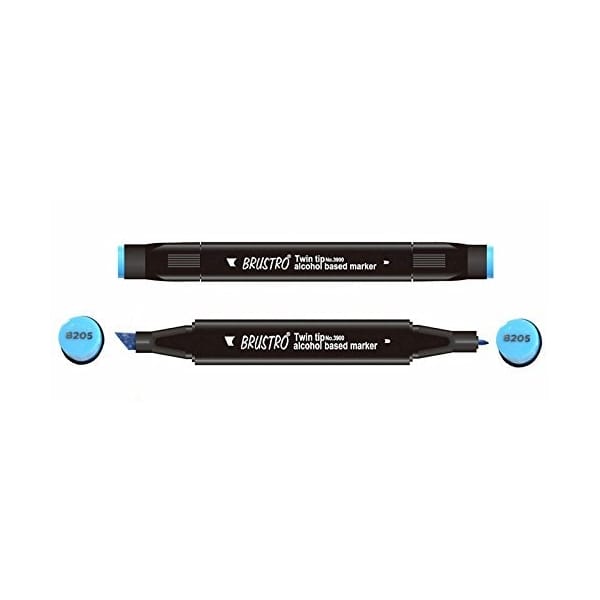 Brustro Twin Tip Alcohol Based Marker - Cerulean Blue