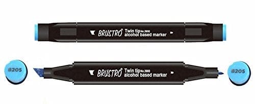 Brustro Twin Tip Alcohol Based Marker - Cerulean Blue brustro cerulean blue Brustro Twin Tip Alcohol Based Marker - Cerulean Blue