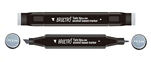Brustro Twin Tip Alcohol Based Marker - Cool Grey II 05 brustro cool grey ii 05 Brustro Twin Tip Alcohol Based Marker - Cool Grey II 05