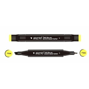 Brustro Twin Tip Alcohol Based Marker - Dark Yellow