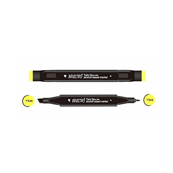 Brustro Twin Tip Alcohol Based Marker - Dark Yellow