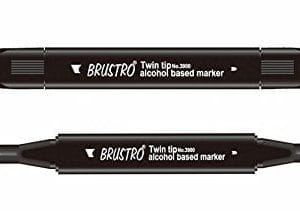Brustro Twin Tip Alcohol Based Marker - Dark Yellow