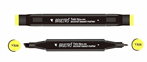 Brustro Twin Tip Alcohol Based Marker - Dark Yellow brustro dark yellow Brustro Twin Tip Alcohol Based Marker - Dark Yellow