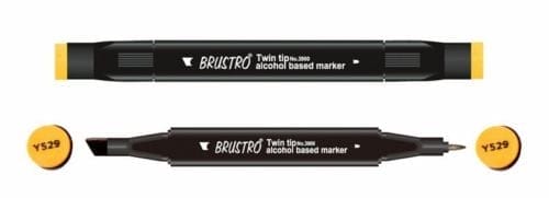Brustro Twin Tip Alcohol Based Marker - Deep Yellow Ochre brustro deep yellow ochre Brustro Twin Tip Alcohol Based Marker - Deep Yellow Ochre