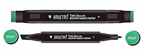 Brustro Twin Tip Alcohol Based Marker - Emerald Green brustro emerald green Brustro Twin Tip Alcohol Based Marker - Emerald Green