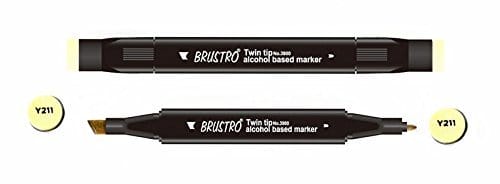 Brustro Twin Tip Alcohol Based Marker - Grayish Yellow brustro grayish yellow Brustro Twin Tip Alcohol Based Marker - Grayish Yellow