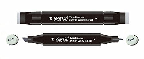 Brustro Twin Tip Alcohol Based Marker - Green Grey 1 brustro green grey 1 Brustro Twin Tip Alcohol Based Marker - Green Grey 1