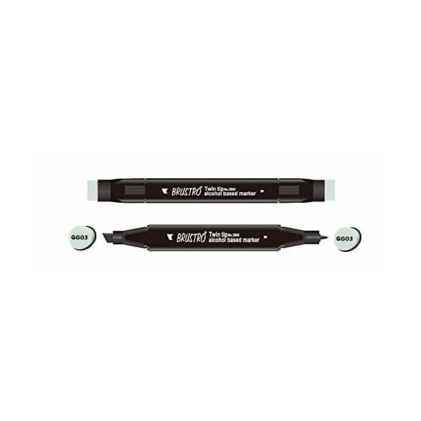 Brustro Twin Tip Alcohol Based Marker - Green Grey 3