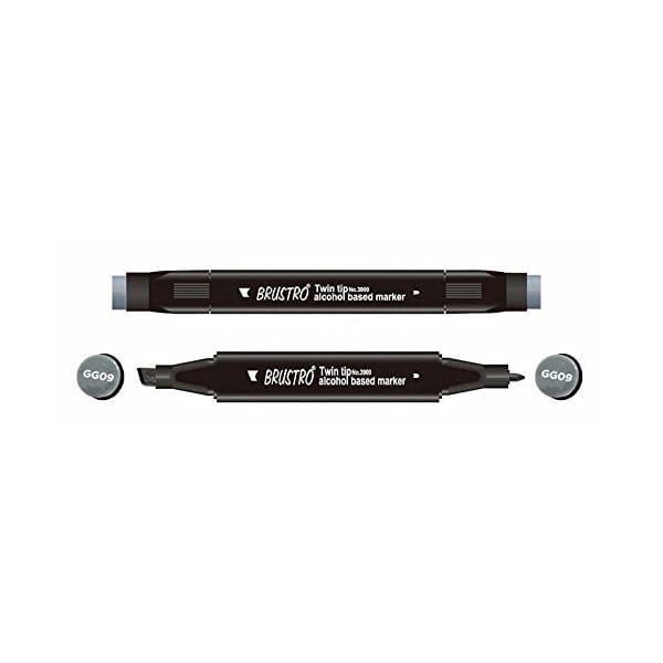 Brustro Twin Tip Alcohol Based Marker - Green Grey 9