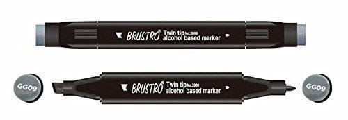Brustro Twin Tip Alcohol Based Marker - Green Grey 9 brustro green grey 9 Brustro Twin Tip Alcohol Based Marker - Green Grey 9