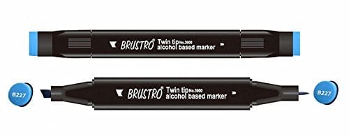 Brustro Twin Tip Alcohol Based Marker - Indian Blue brustro indian blue Brustro Twin Tip Alcohol Based Marker - Indian Blue