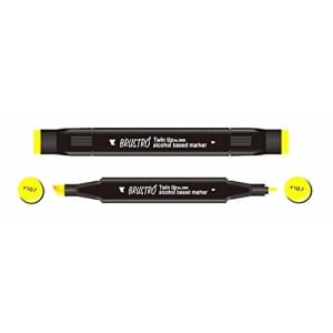 Brustro Twin Tip Alcohol Based Marker - Lightning Yellow