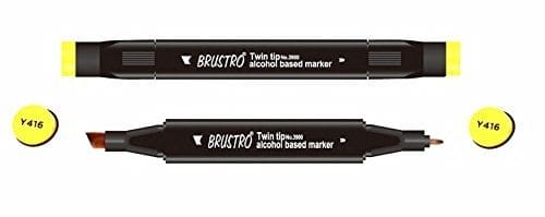 Brustro Twin Tip Alcohol Based Marker - Marigold brustro marigold Brustro Twin Tip Alcohol Based Marker - Marigold