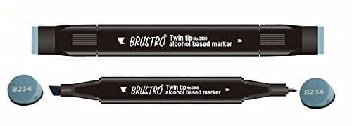 Brustro Twin Tip Alcohol Based Marker - Marine Blue brustro marine blue Brustro Twin Tip Alcohol Based Marker - Marine Blue