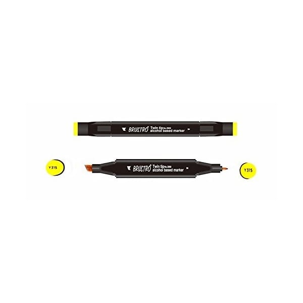 Brustro Twin Tip Alcohol Based Marker - Melon Yellow