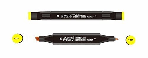 Brustro Twin Tip Alcohol Based Marker - Melon Yellow brustro melon yellow Brustro Twin Tip Alcohol Based Marker - Melon Yellow